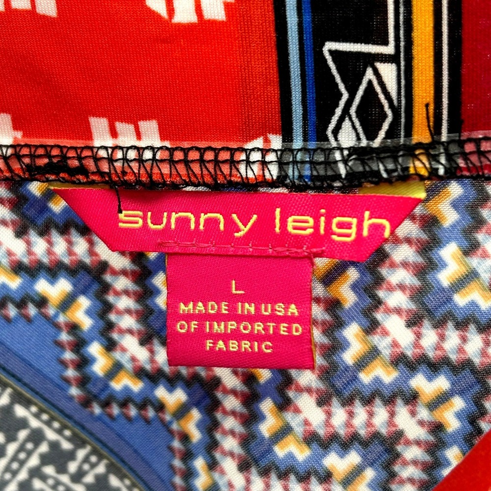 Sunny Leigh Women Large Geometric Southwestern Print Handkerchief Hem Midi Skirt - Picture 5 of 6